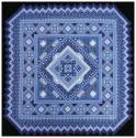 Sliczny obrus wyszyty przez Gini� w odcieniach niebieskiego koloru, technik� hardanger!